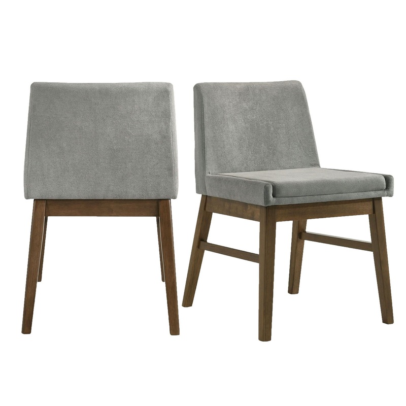 Weston – Upholstery Side Chair (Set of 2) – Walnut With Smoke Fabric