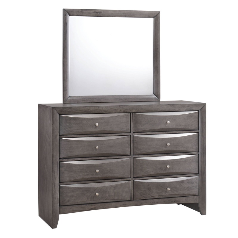Emily – Bedroom Dresser|Dark Gray|Dressers|Dresser & Mirror