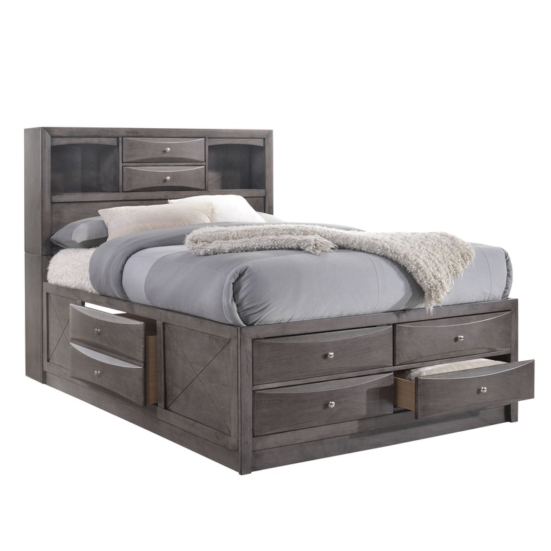 Emily – Storage Bed|Dark Gray|King|Queen