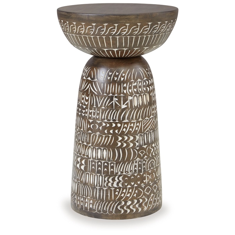 Hadcher – Accent Table – Cream / Brown