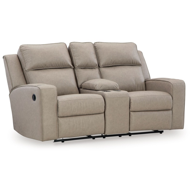 Lavenhorne – Dbl Rec Loveseat W/Console – Pebble