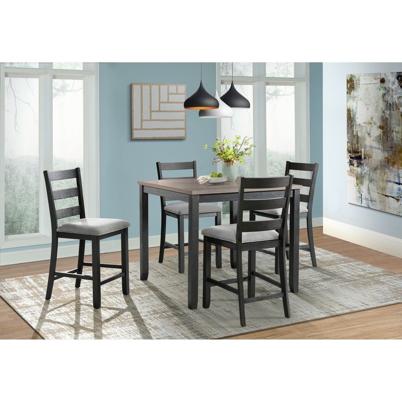 Martin – Counter Set|Dark Gray|White|5 Pc. Table, 4 Chairs|6 Pc. Table, 4 Chairs, Bench