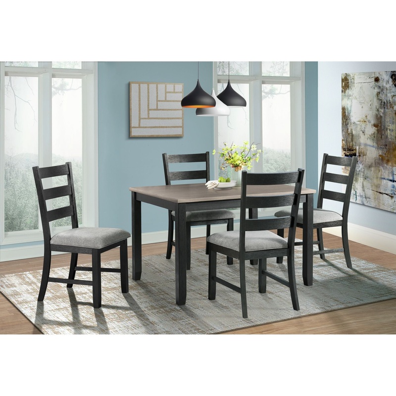 Martin – Dining Set|White|Dark Gray|5 Pc. Table, 4 Chairs|6 Pc. Table, 4 Chairs, Bench