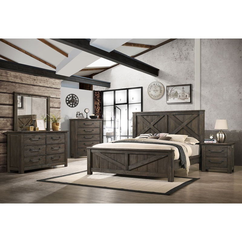 Maverick – Panel Bedroom Set|Dark Gray|3 Pc. Bed, Chest, Nightstand|5 Pc. Bed, Dresser, Mirror, Chest, Nightstand|4 Pc. Bed, Dresser, Mirror, Nightstand|Queen|King