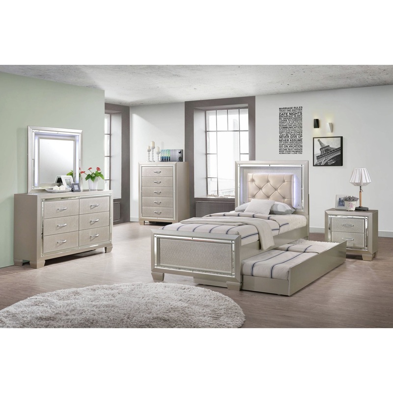 Platinum – Youth Platform With Trundle Bedroom Set