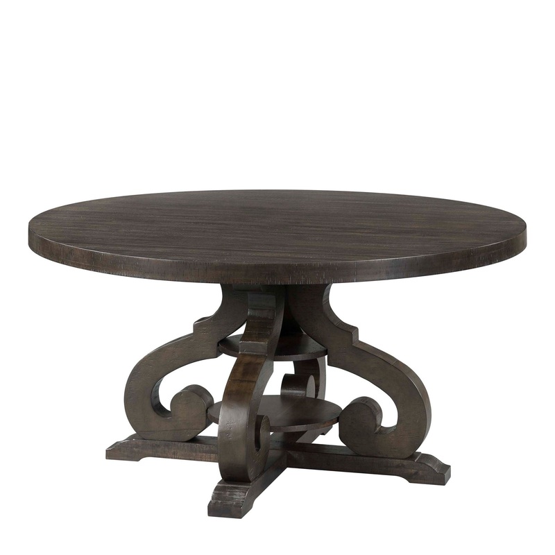 Stone – Round Dining Table|Light Brown|White