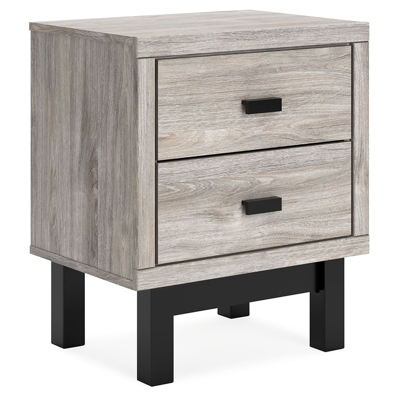 Vessalli – Two Drawer Nightstand – Black / Gray