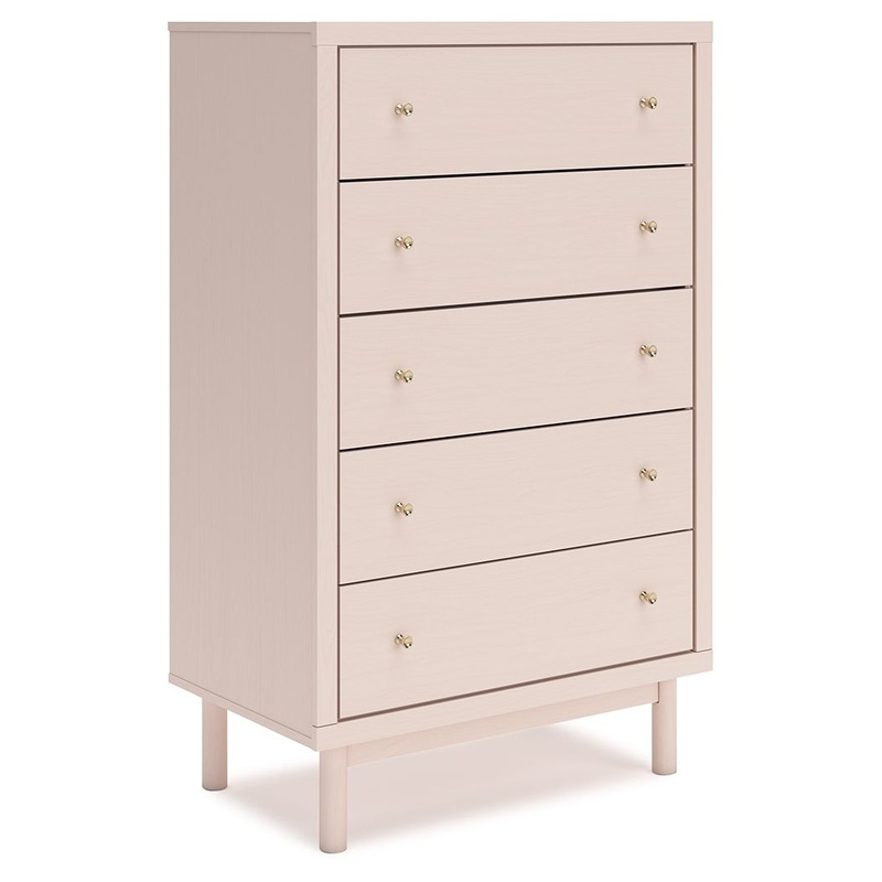 Wistenpine – Five Drawer Chest – Blush