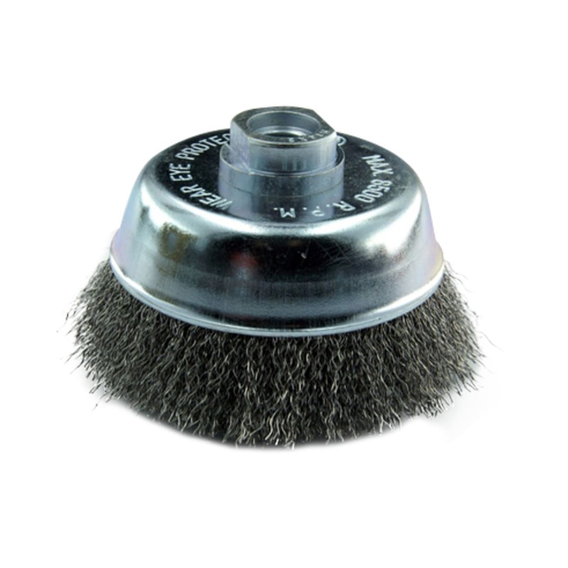 CUP BRUSH DIAM 90MM, WAVY WIRE