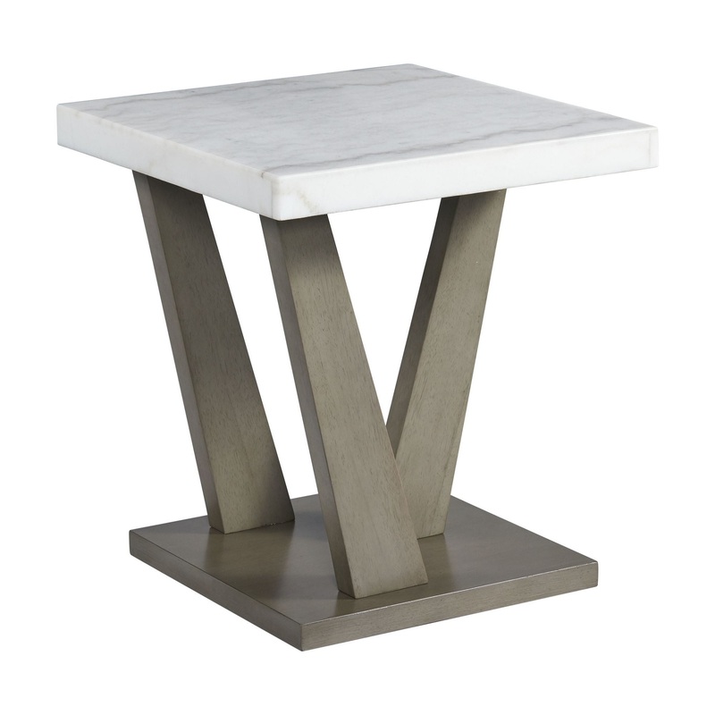 Greta – Square End Table – Gray