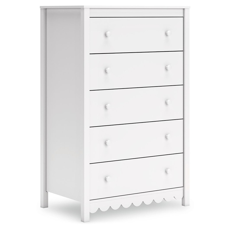 Hallityn – Five Drawer Chest – White