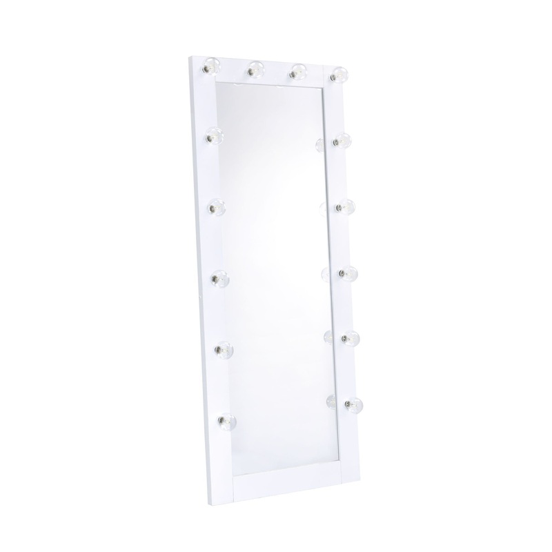 Lindy – Floor Mirror With Lights – White