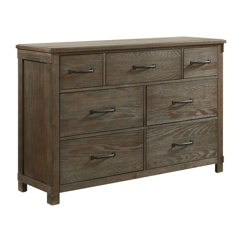 Scott – 7-Drawer Dresser|White|Dark Brown