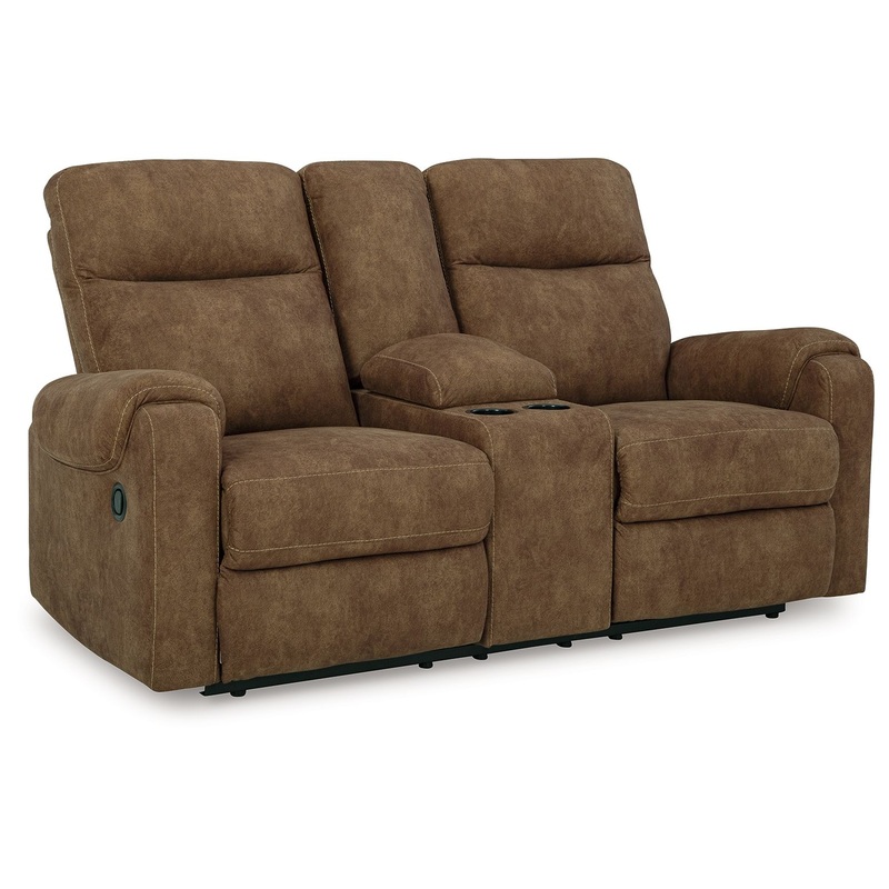 Edenwold – Dbl Reclining Loveseat with Console – Brindle