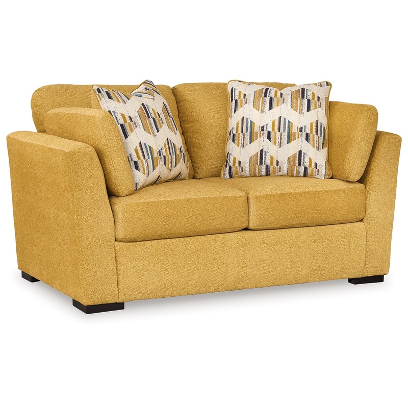 Keerwick – Loveseat|Light Blue|Yellow