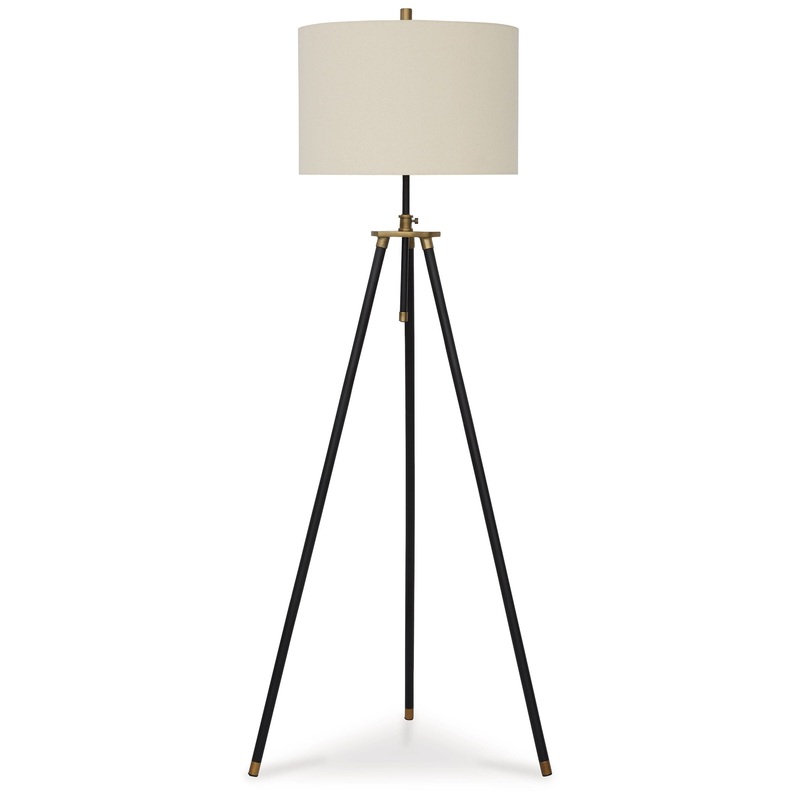 Cashner – Metal Floor Lamp – Black / Gold Finish