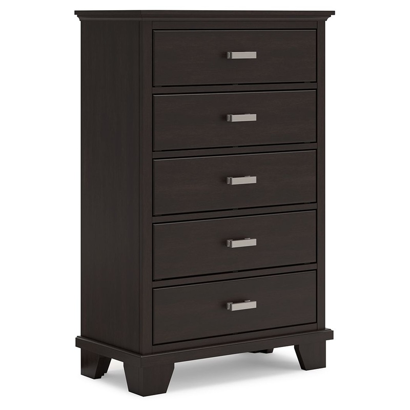 Covetown – Five Drawer Chest – Dark Brown