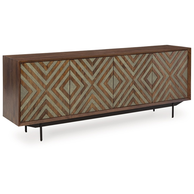 Dreggan – Accent Cabinet – Brown / Gold Finish