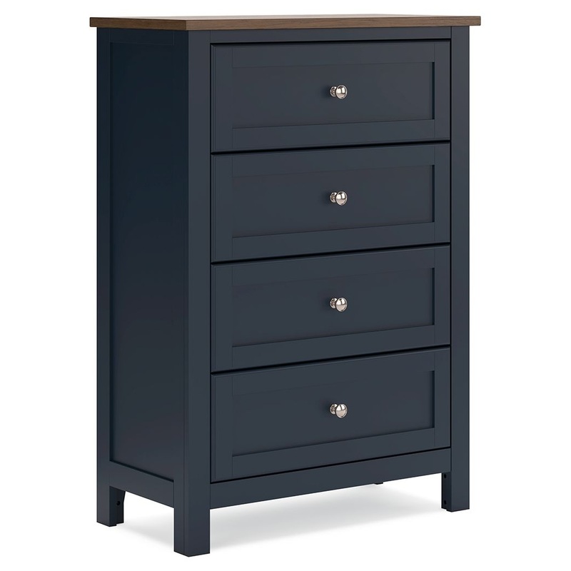 Landocken – Four Drawer Chest – Brown / Blue