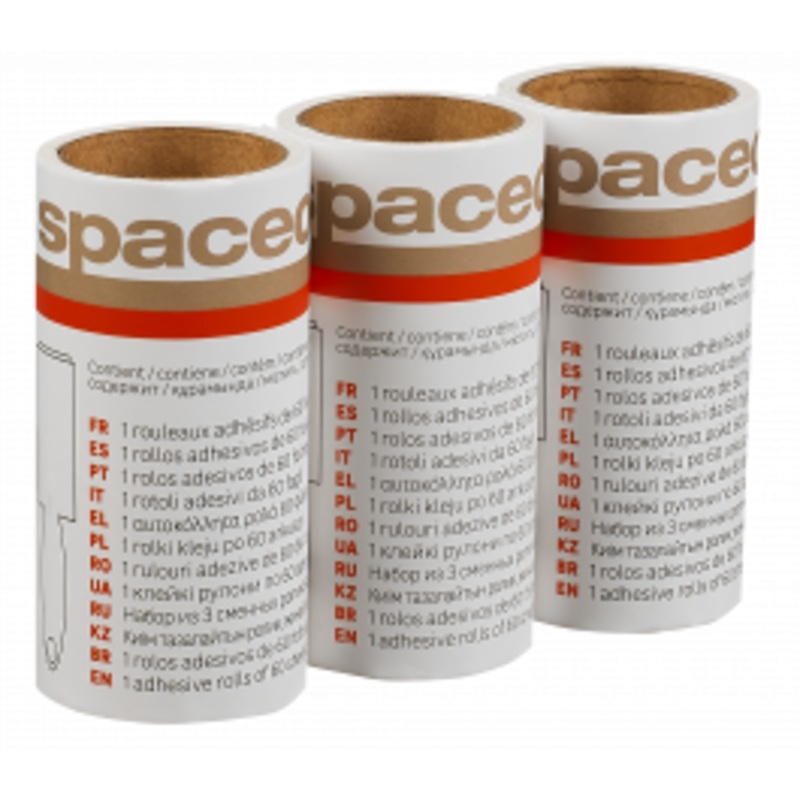 3 SPARES OF 60 SHEETS PER CLOTHES BRUSH