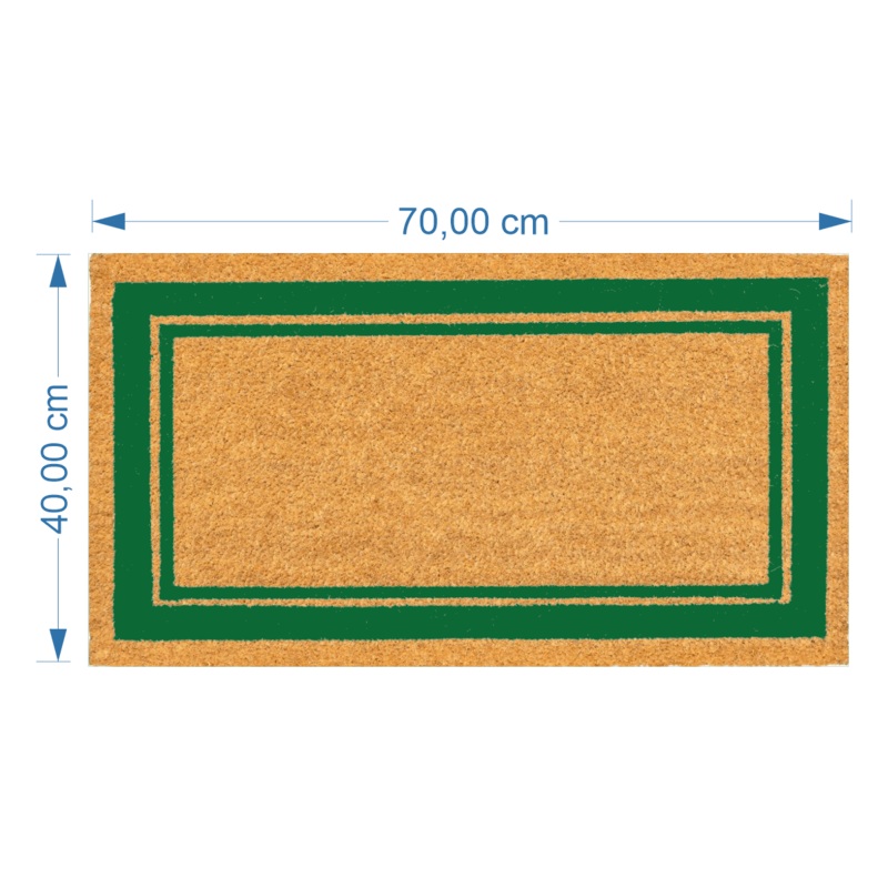 DAMIEN COCONUT DOORMAT WITH GREEN BORDER 40X