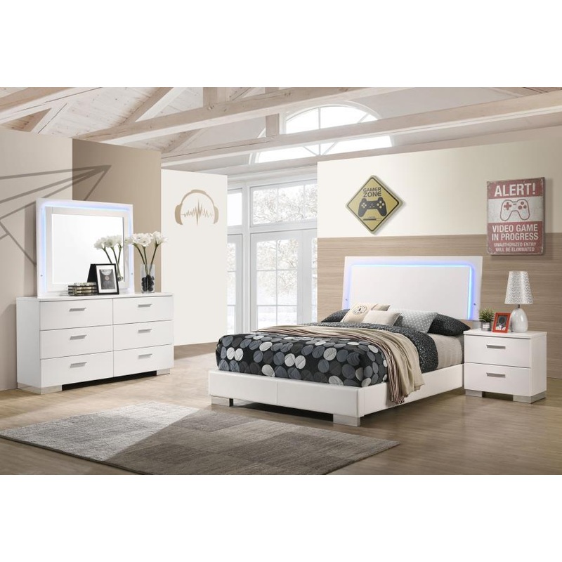 Felicity – Bedroom Set With Led Headboard And Mirror