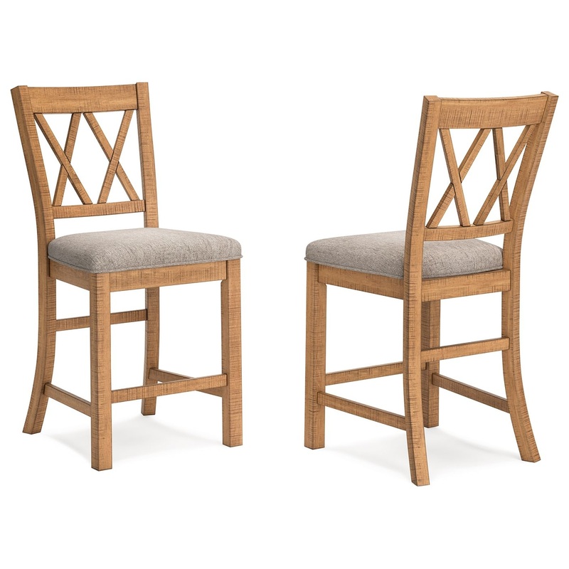 Havonplane – Upholstered Barstool (Set of 2) – Brown