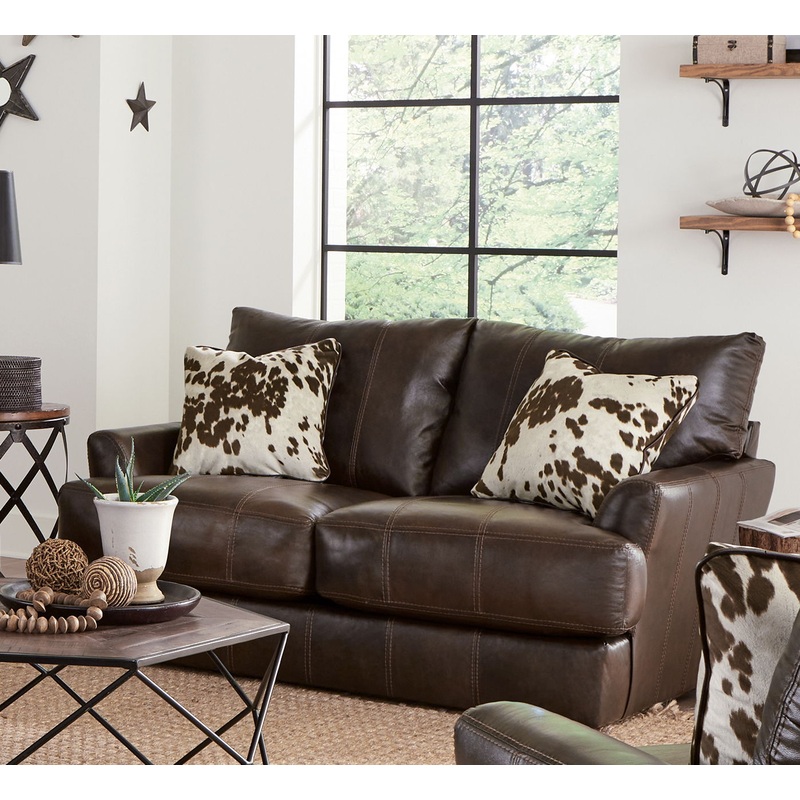 Pavia – Top Grain Italian Leather Loveseat With Cuddler Cushions – Cocoa