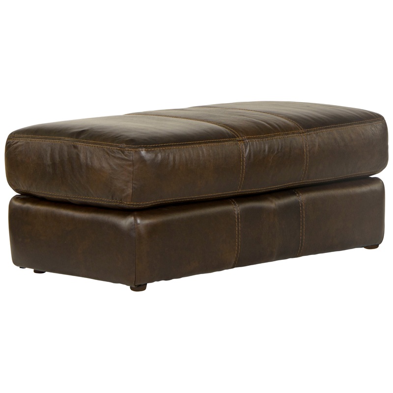 Pavia – Top Grain Italian Leather Match Ottoman – Cocoa
