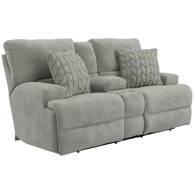 Renaldo – Power Console Loveseat With Zero Gravity Recline – Stone