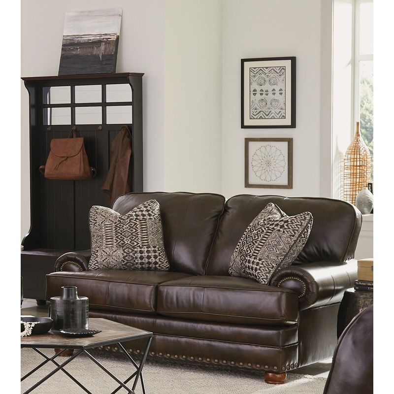 Roberto – Leather Loveseat – Cocoa