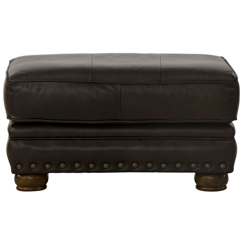 Roberto – Leather Ottoman – Cocoa