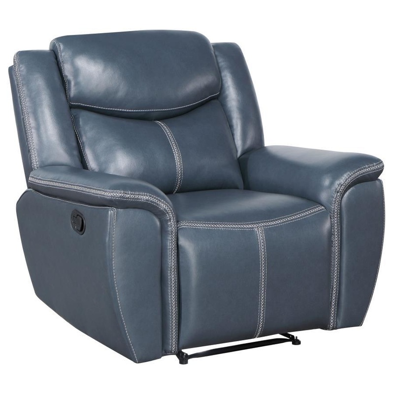 Sloane – Upholstered Padded Arm Recliner Chair – Blue