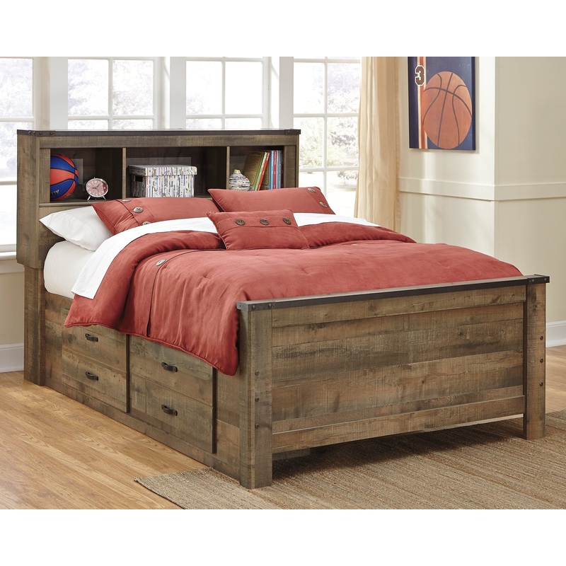 Trinell Full Bookcase Bed with 2 Sided Storage