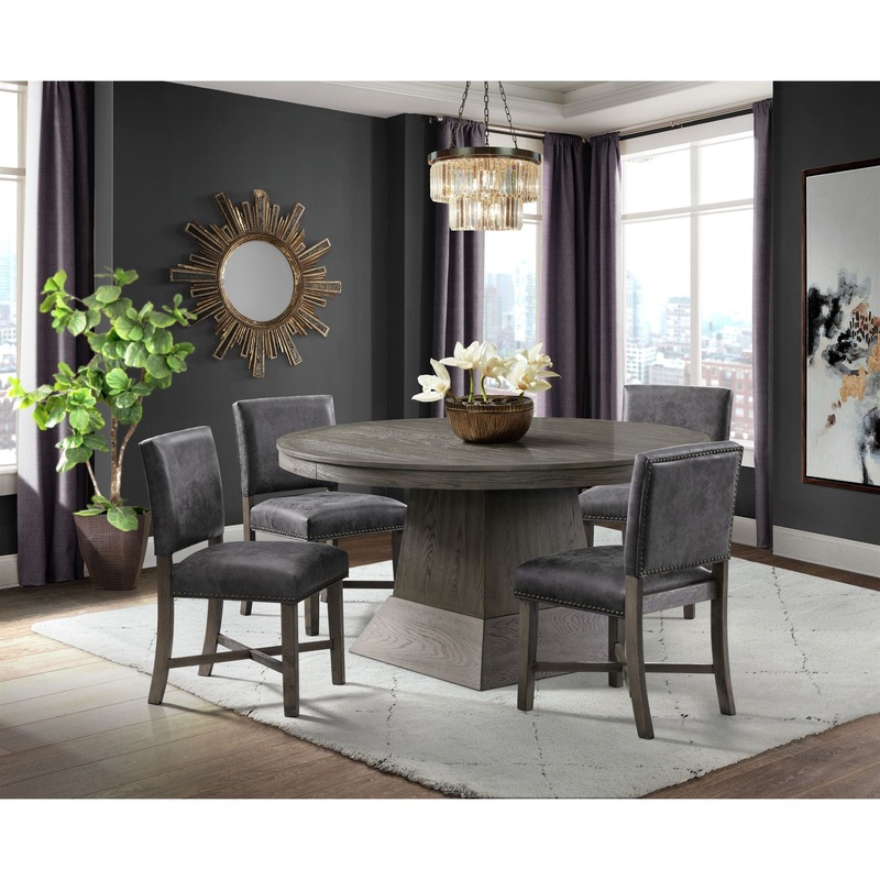 Collins – Dining Set|Dark Gray|4 Pc. Table, 4 Chairs|5 Pc. Table, 4 Chairs, Sectional Sofa
