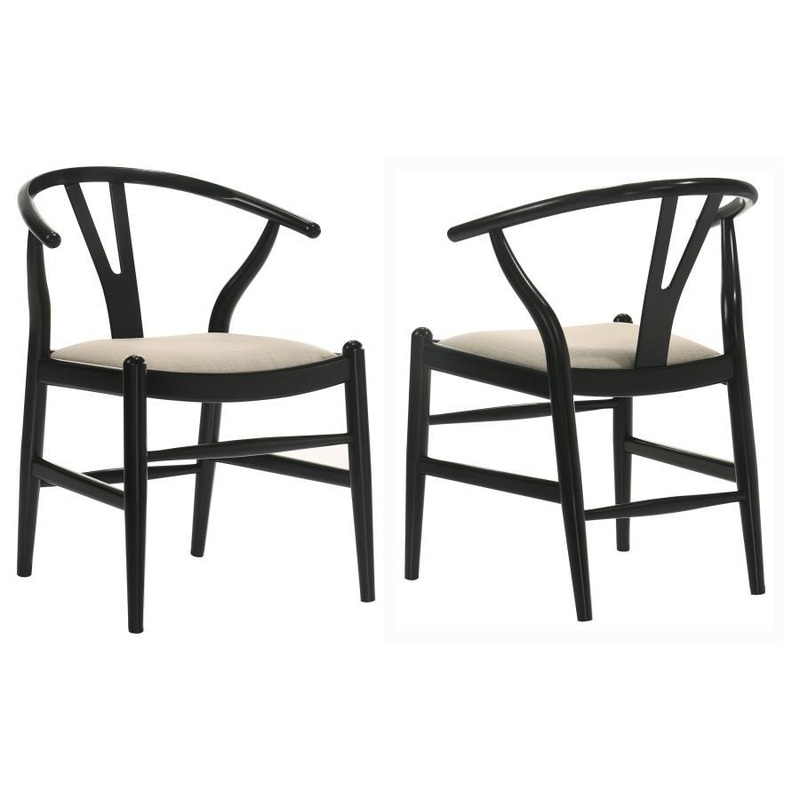 Crestmont – Wood Wishbone Dining Side Chair (Set of 2) – Black
