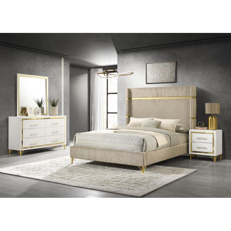 Lucia – Bedroom Set With Upholstered Wingback Panel Bed