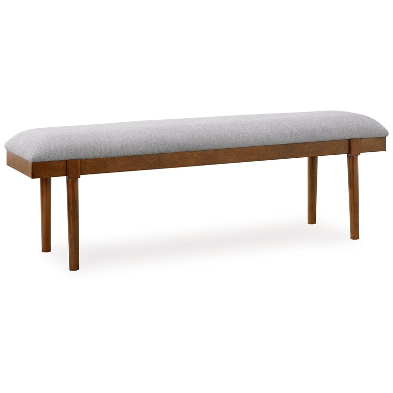 Lyncott – Large Upholstered Dining Room Bench – Gray / Brown