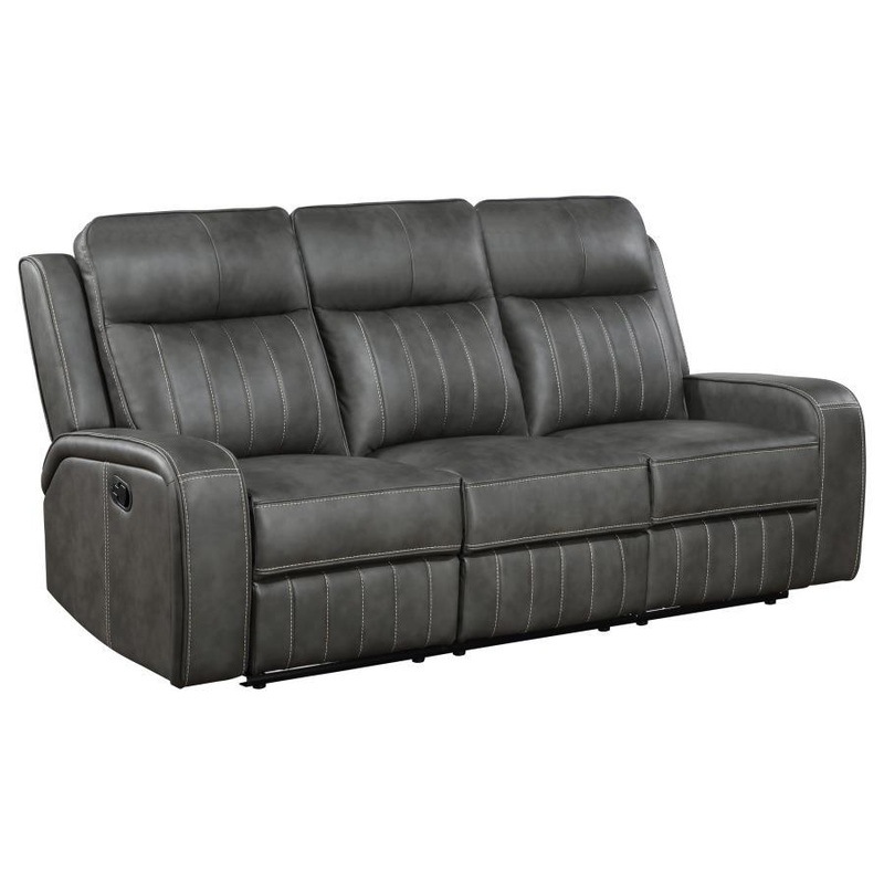 Raelynn – Upholstered Track Arm Motion Sofa – Gray