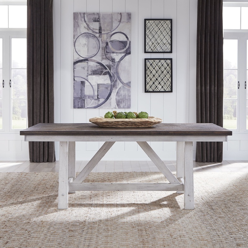 Farmhouse – Fixed Top Trestle Table – White