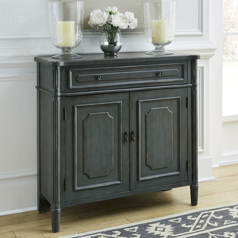 Madison Park – 1 Drawer 2 Door Accent Cabinet – Dark Gray