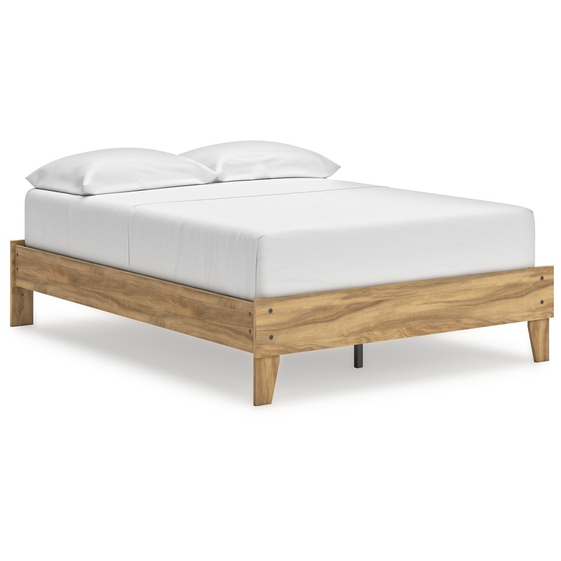 Bermacy – Platform Bed|Light Brown|Full|Queen