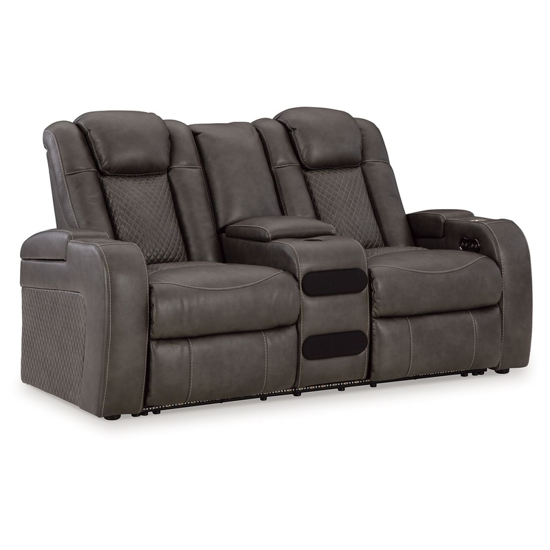 Fyne-dyme – Power Reclining Loveseat With Console/Adj Hdrst