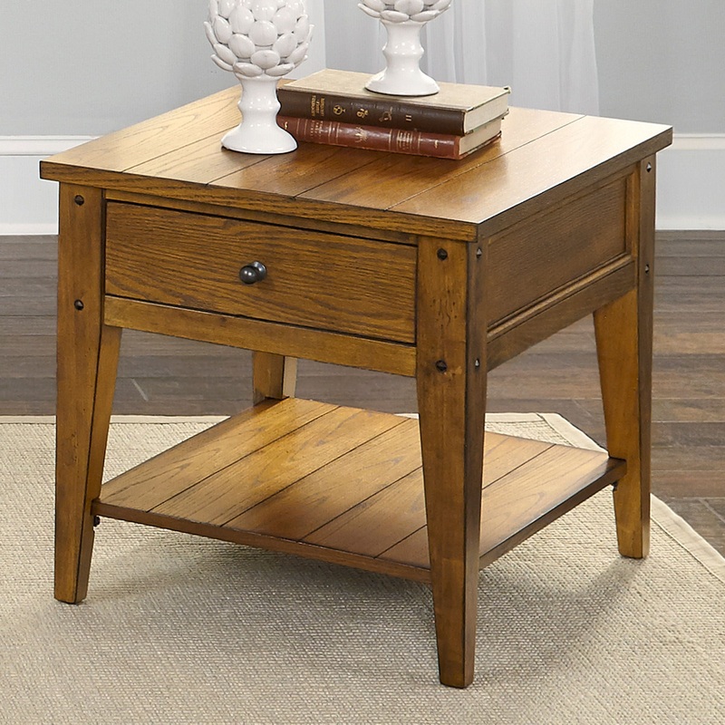Lake House – End Table|Light Brown|Dark Brown|White