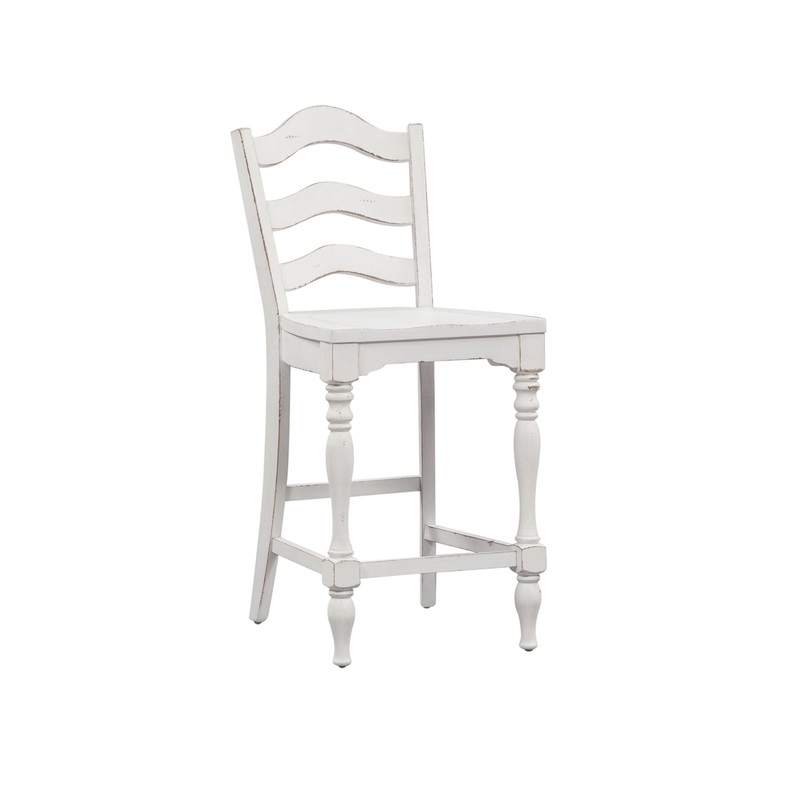Magnolia Manor – Ladder Back Counter Chair – White