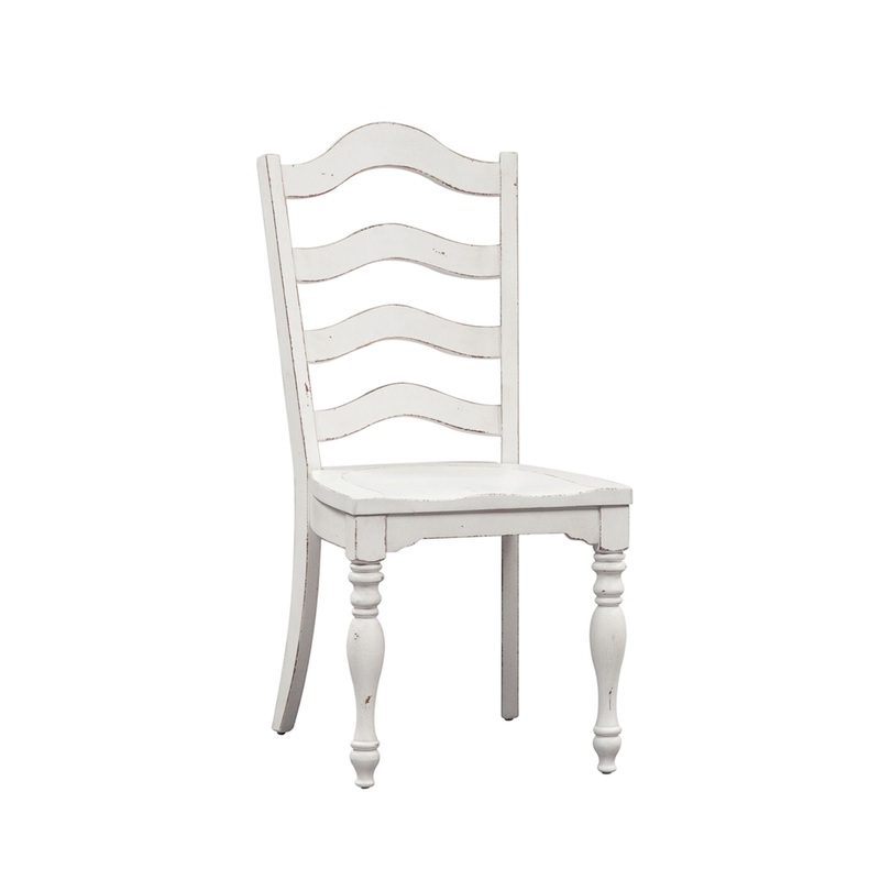 Magnolia Manor – Ladder Back Side Chair – White