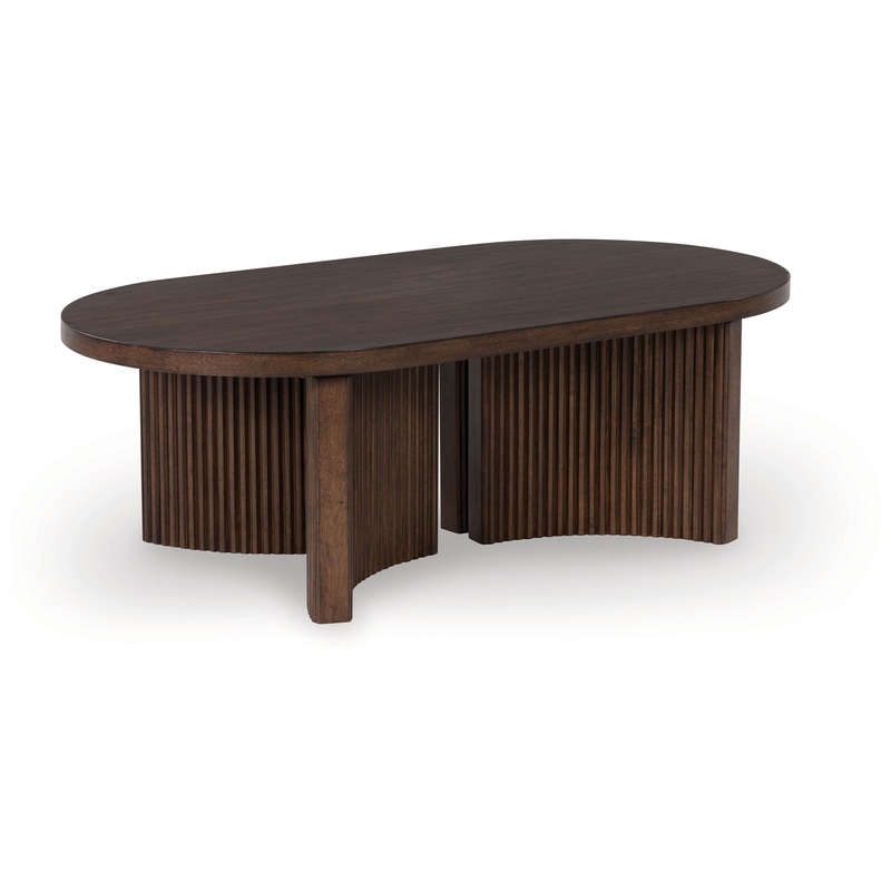Korestone – Oval Cocktail Table – Dark Brown