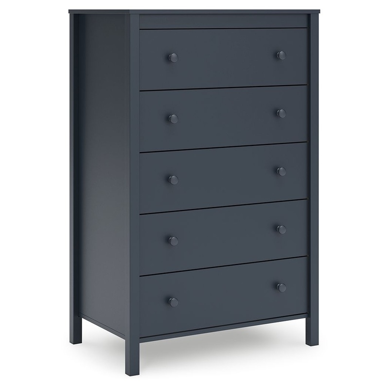 Simmenfort – Five Drawer Chest – Navy Blue