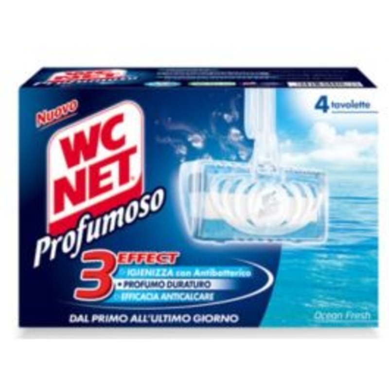 WC NET SET 4 SOLID SANITISING TABLETS OCEAN SCENT
