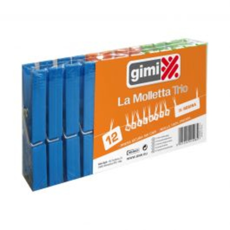 12 TRIO COLOURED PLASTIC CLIPS